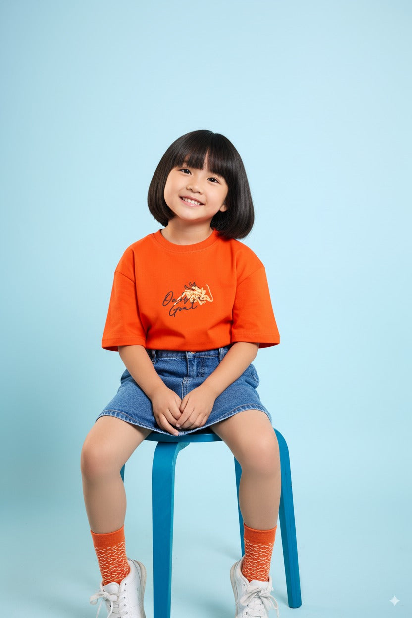 Orange Fire Dragon- Kids' T-shirt