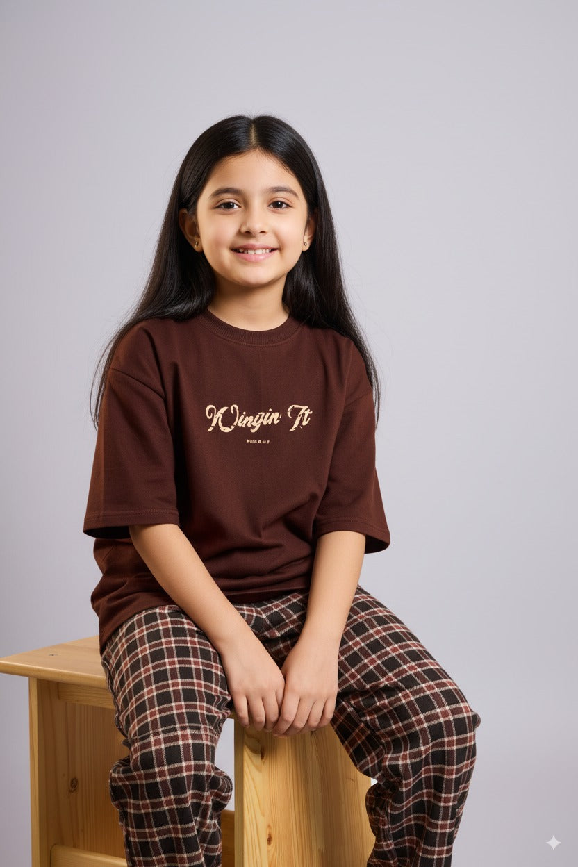 Wingin It – Brown Bird Print Kids’ T-Shirt