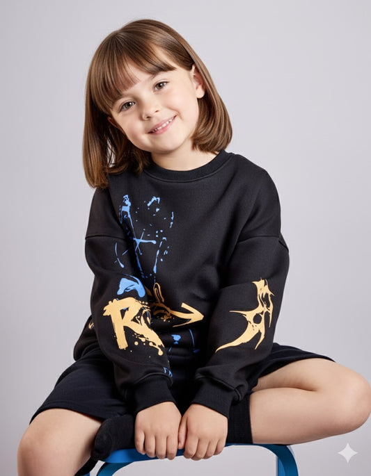 Black Graffiti Kids' Sweatshirt