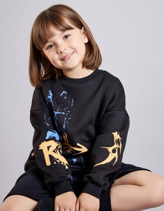 Black Graffiti Kids' Sweatshirt