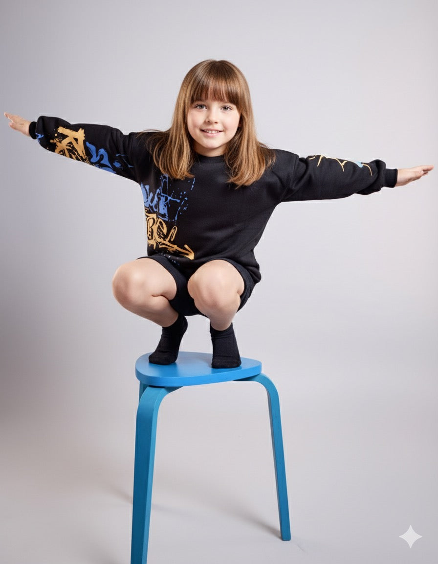 Black Graffiti Kids' Sweatshirt