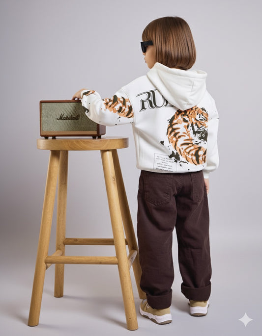 White Tiger Kids' Hoodie