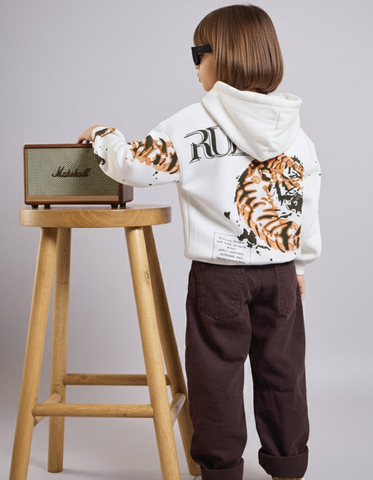 White Tiger Kids' Hoodie