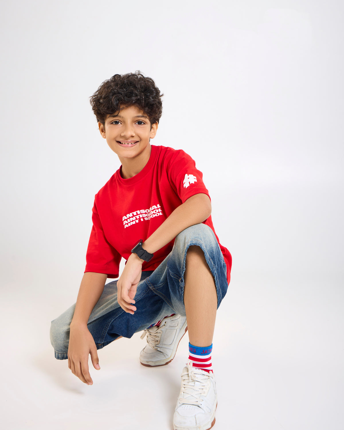 Red Anti social -Kids' T-shirt