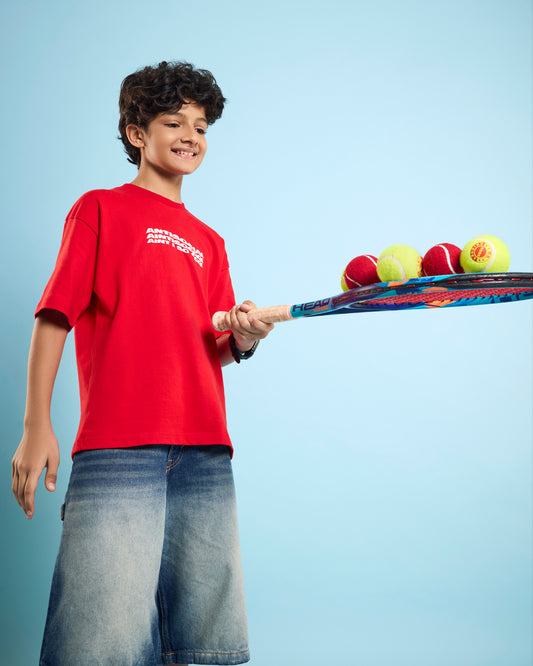 Red Anti social -Kids' T-shirt