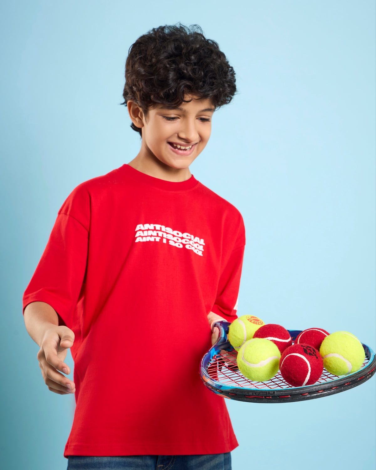 Red Anti social -Kids' T-shirt