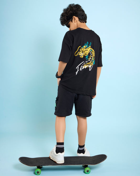 Black Fire Dragon- Kids' T-shirt
