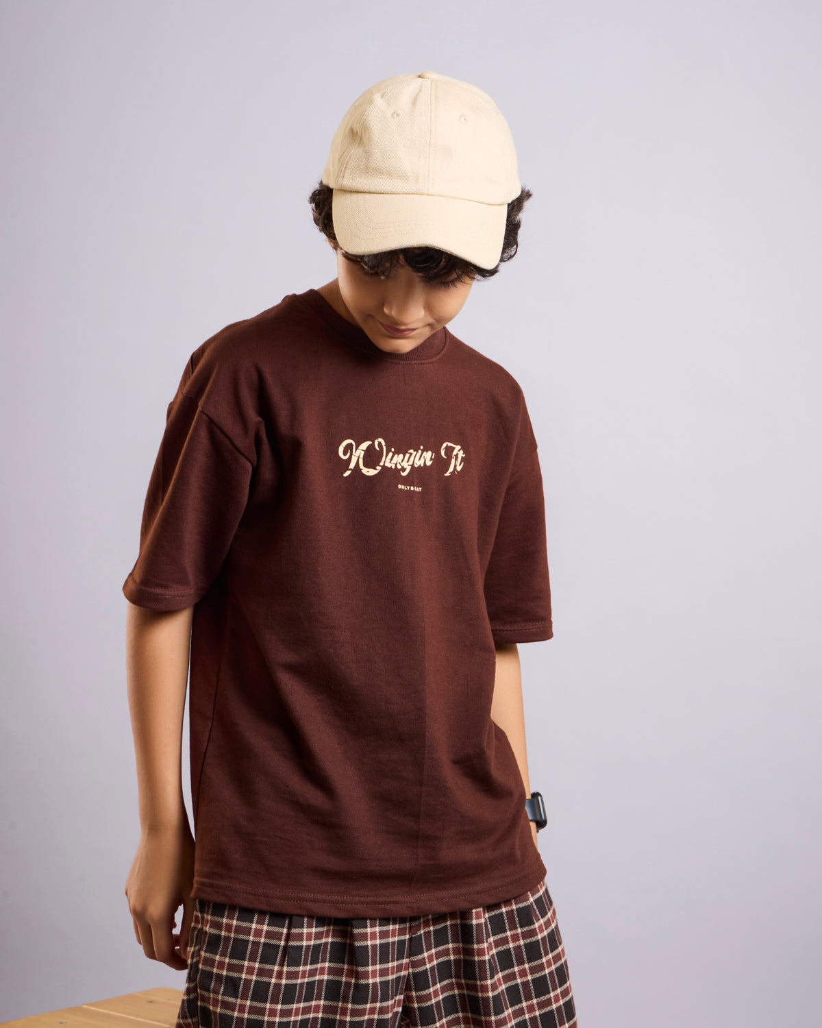 Wingin It – Brown Bird Print Kids’ T-Shirt