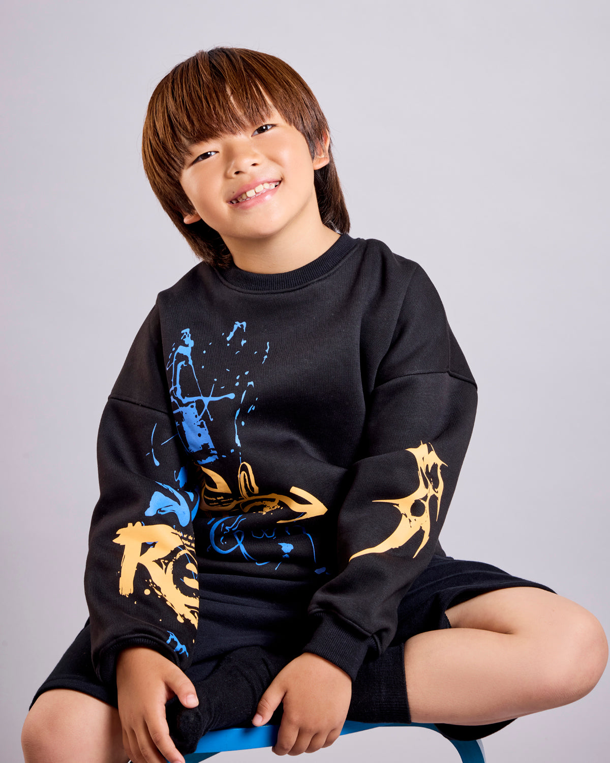 Black Graffiti Kids' Sweatshirt