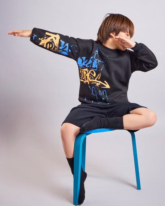 Black Graffiti Kids' Sweatshirt