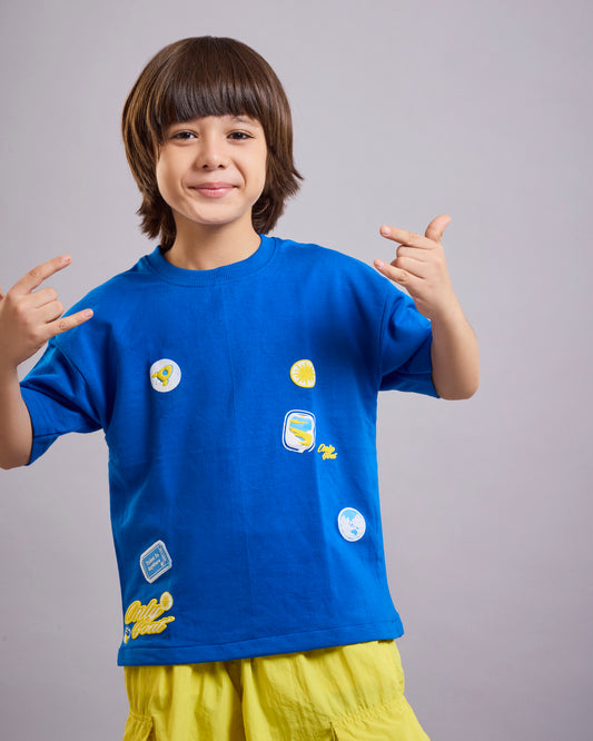 Royal blue Patchwork –Kids’ T-Shirt