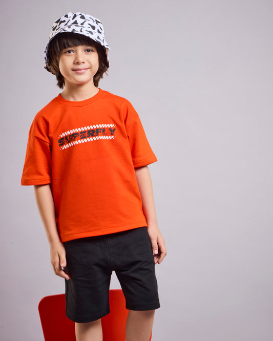 Orange Superfly –Car Print Kids' T-Shirt