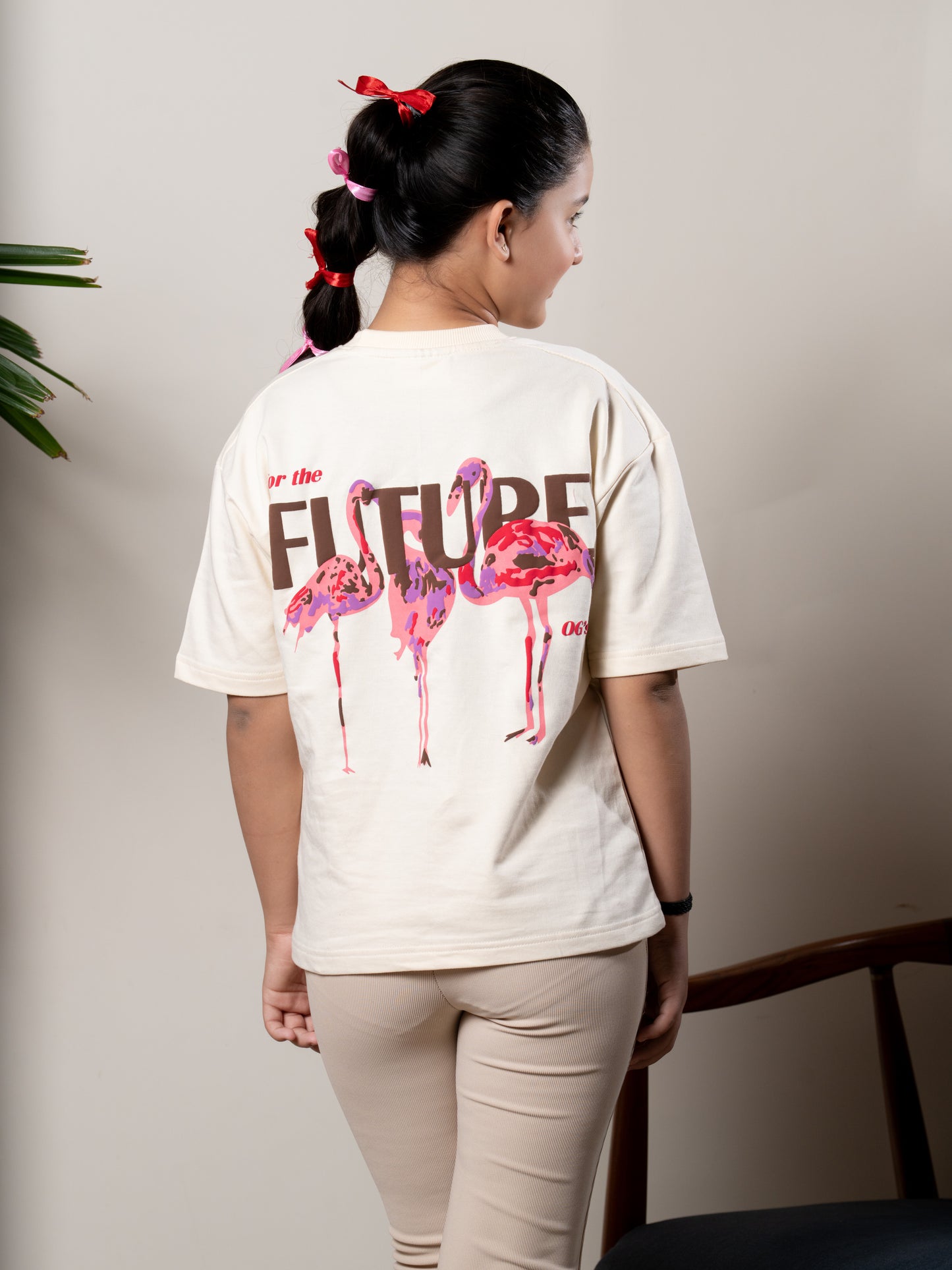 Beige(Cream) Flamingo T-shirt
