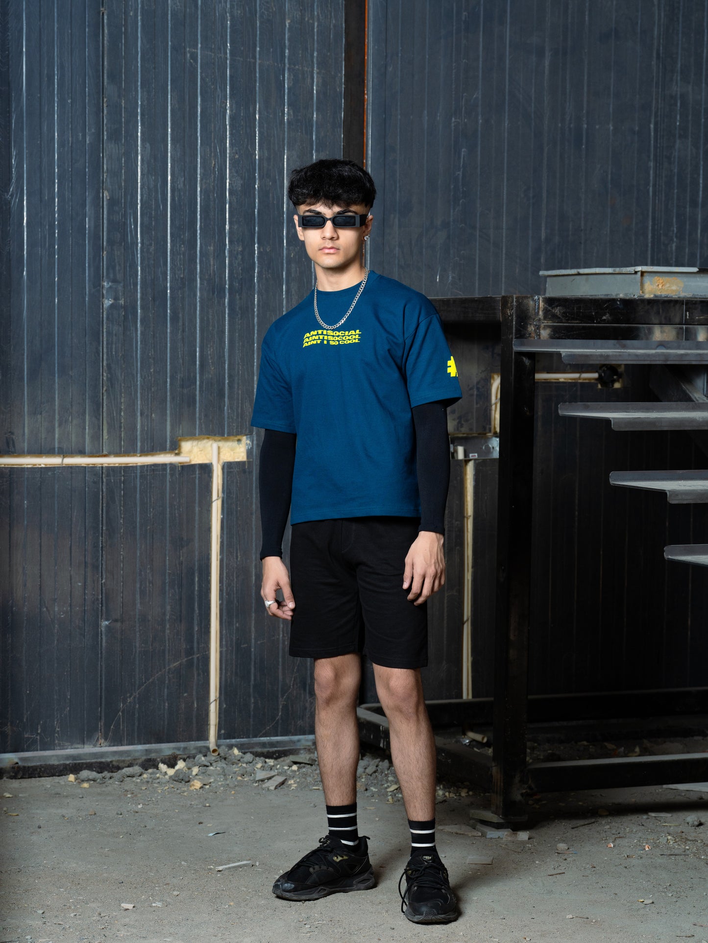 Teal Anti social T-shirt