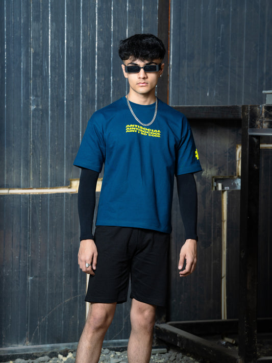 Teal Anti social T-shirt