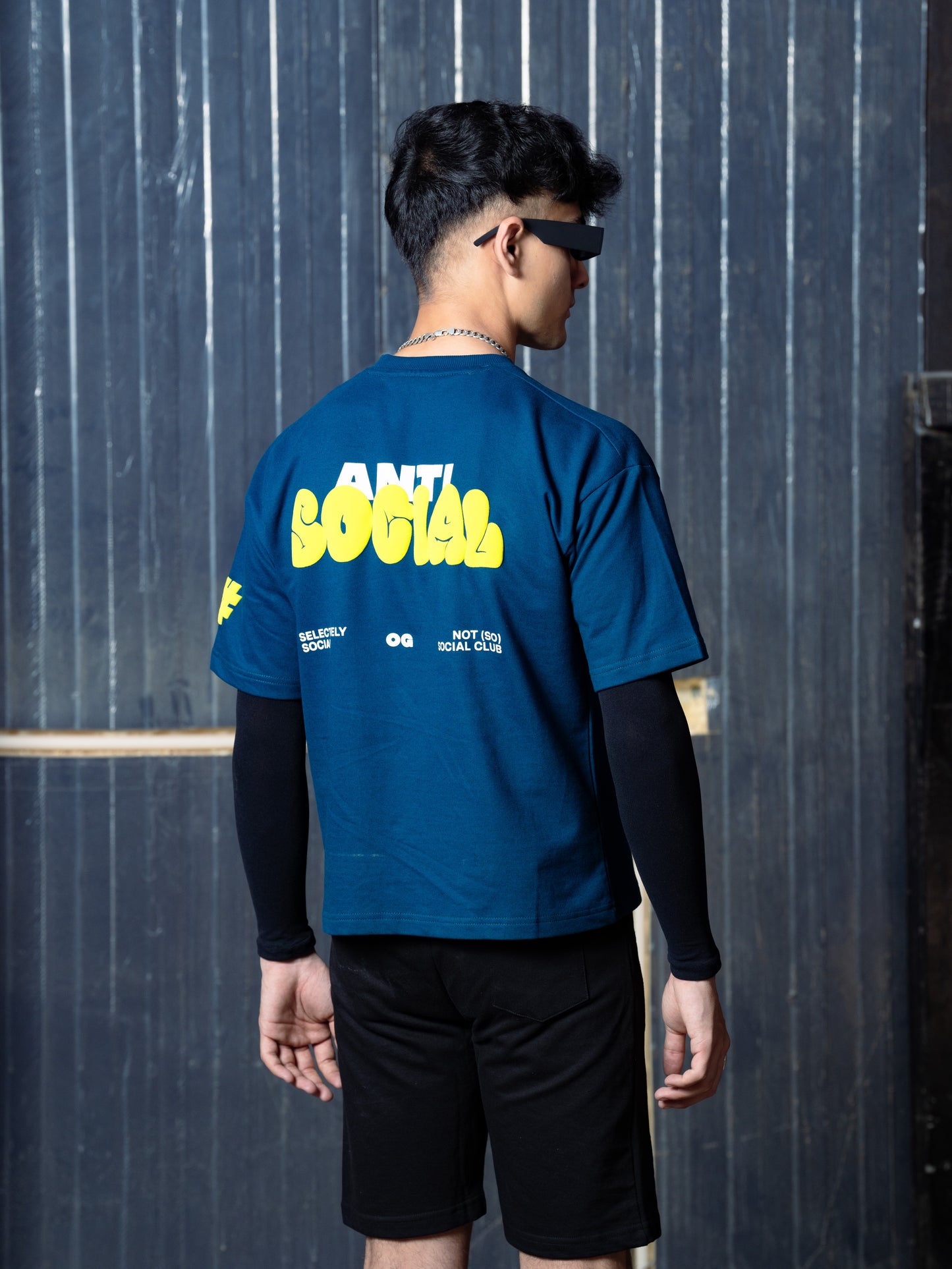 Teal Anti social T-shirt