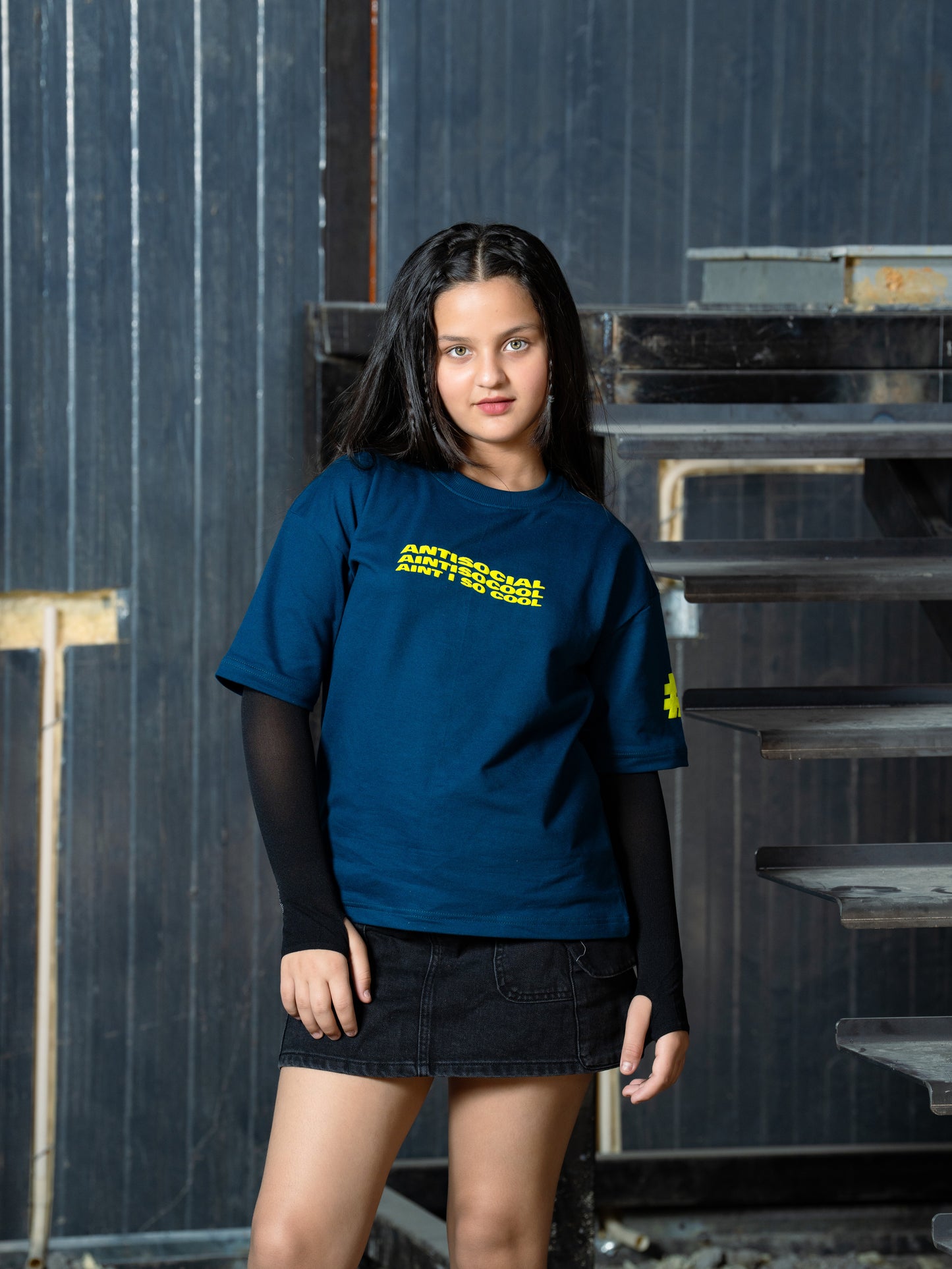 Teal Anti social T-shirt