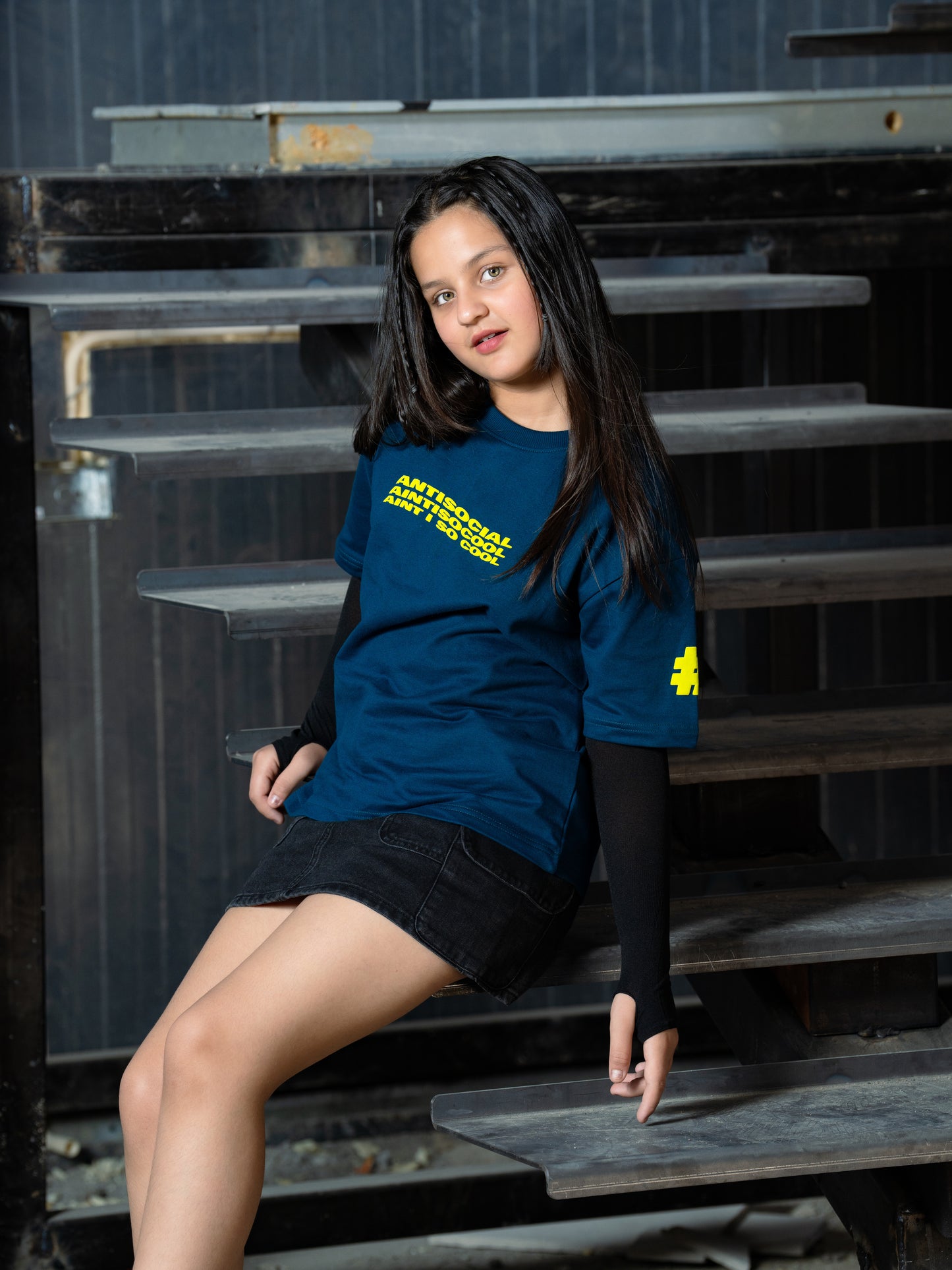 Teal Anti social T-shirt