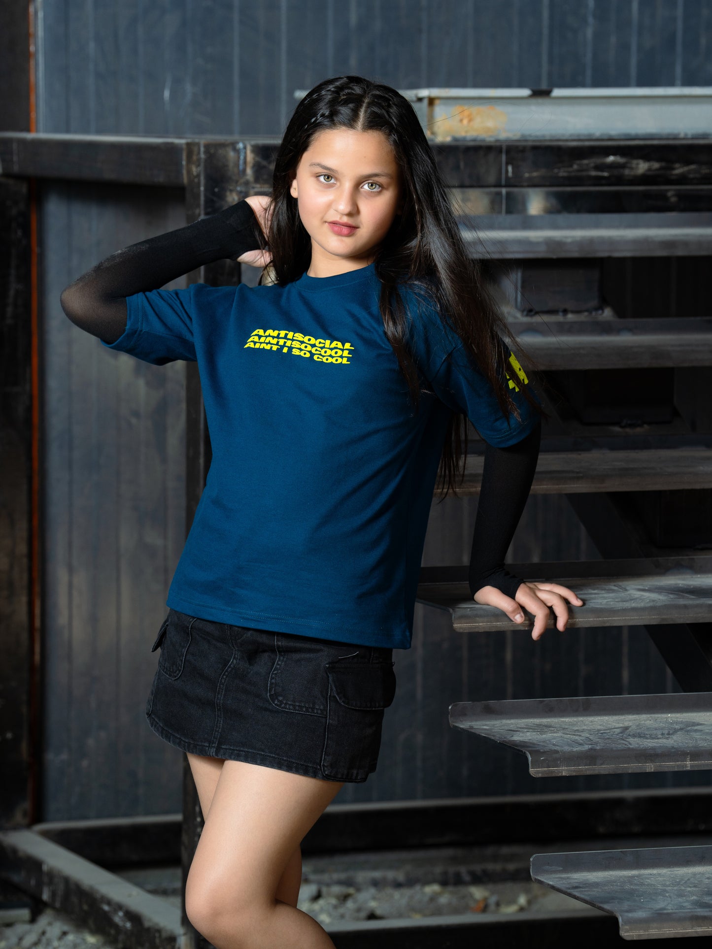 Teal Anti social T-shirt