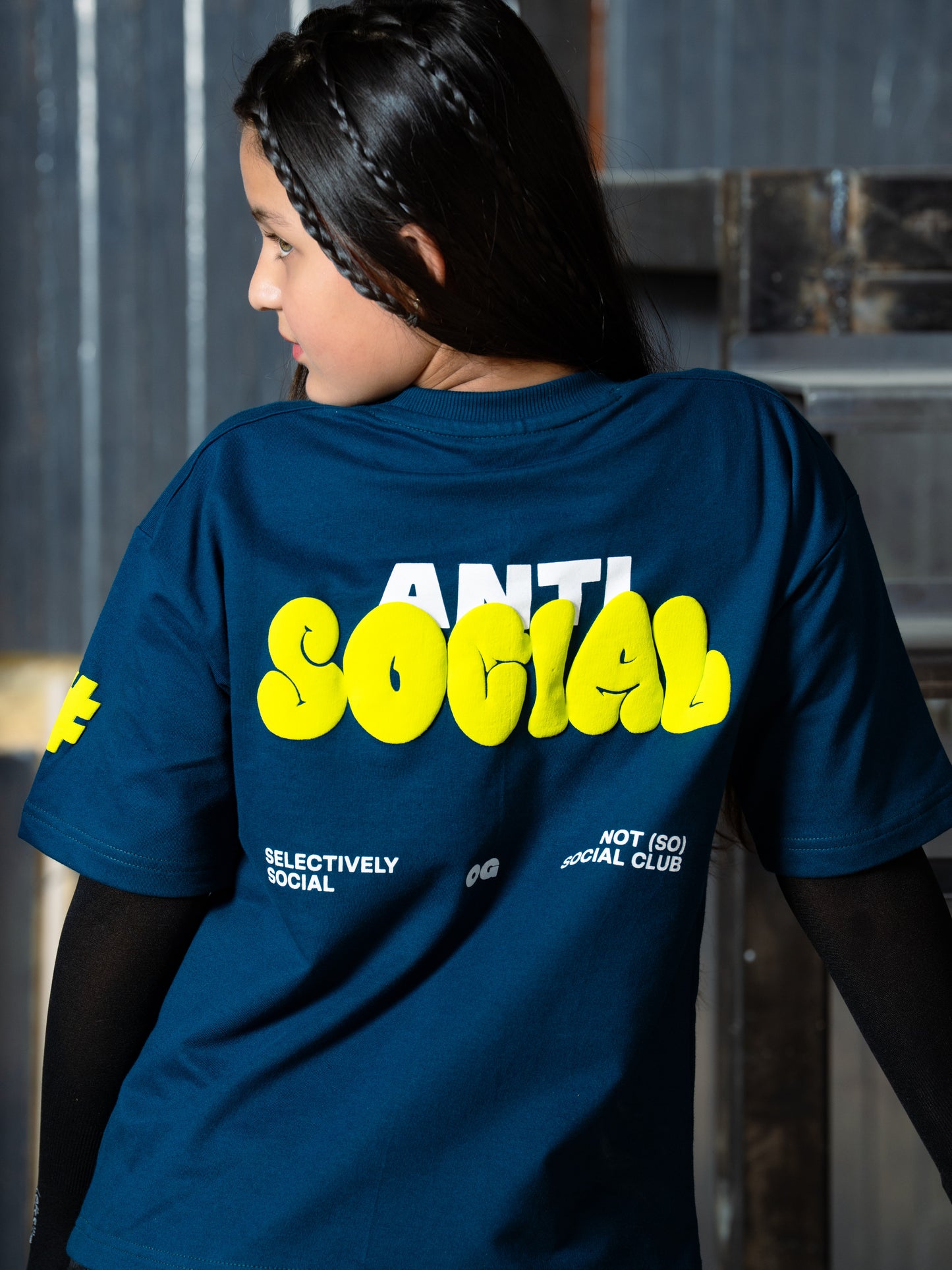 Teal Anti social T-shirt