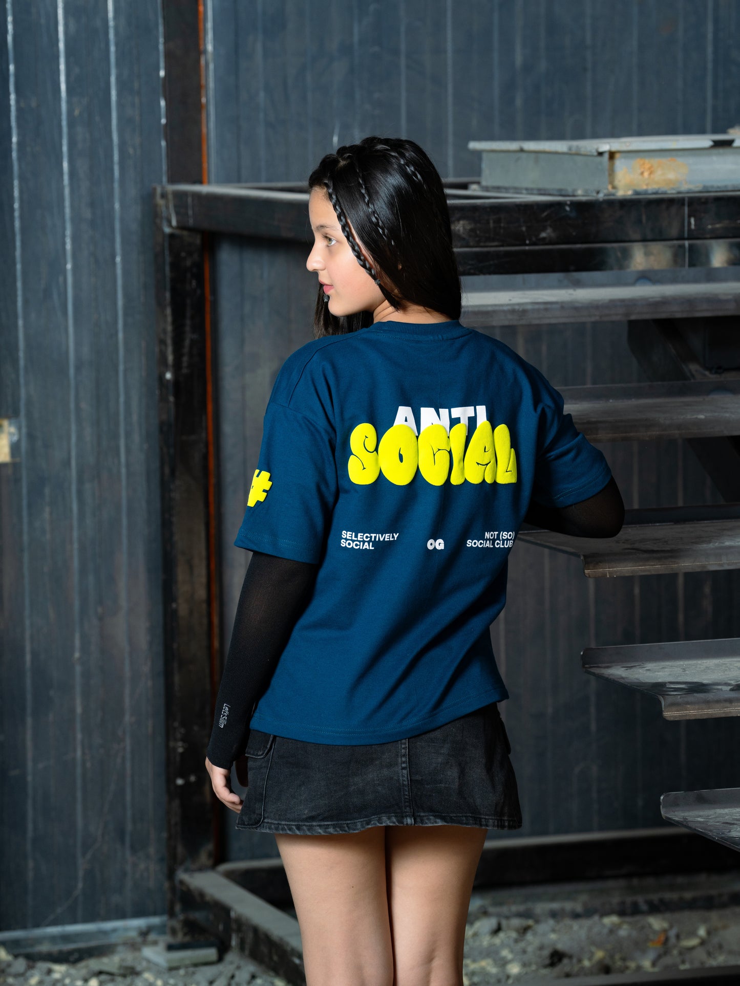 Teal Anti social T-shirt