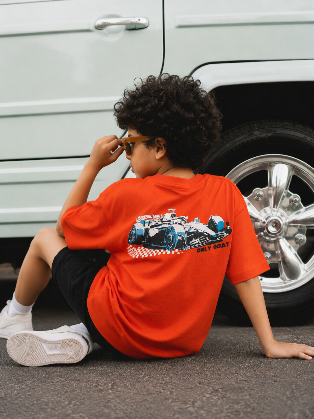 Orange Superfly –Car Print Kids' T-Shirt