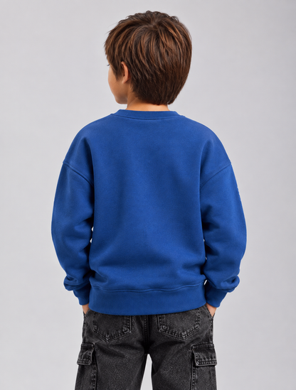 Royal Blue Patchwork Kids' Sweatshirt