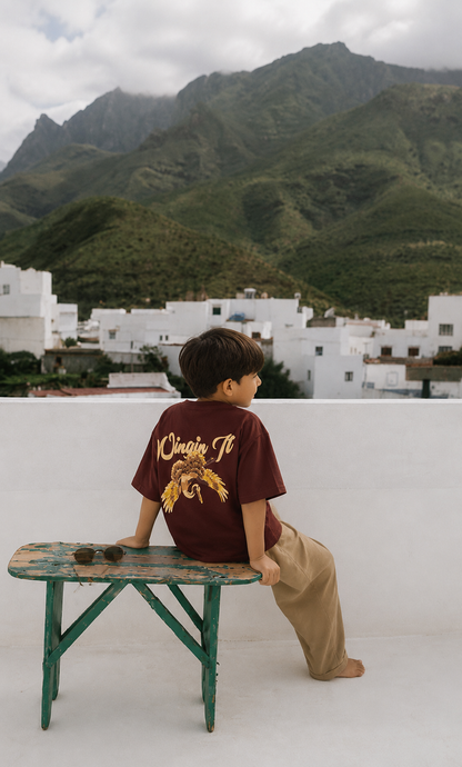 Wingin It – Brown Bird Print Kids’ T-Shirt