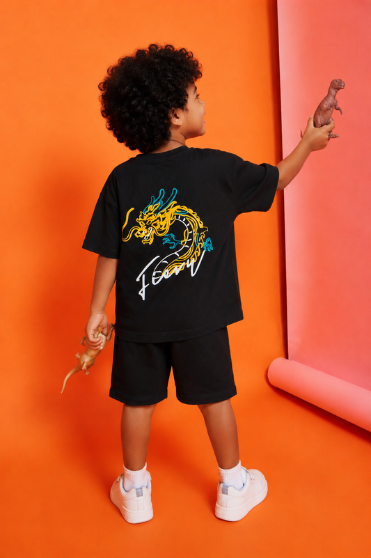Black Fire Dragon- Kids' T-shirt