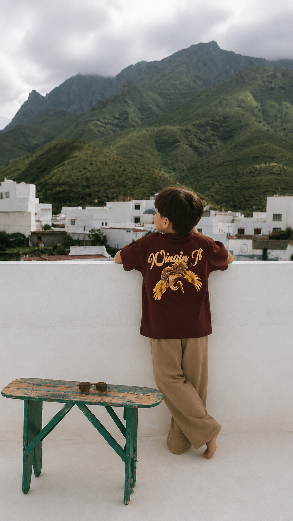 Wingin It – Brown Bird Print Kids’ T-Shirt