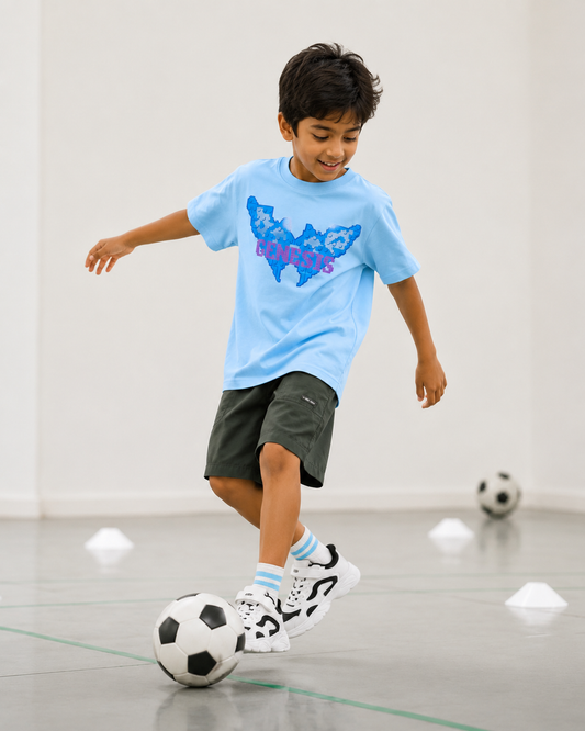 Genesis Butterfly – Sky Blue Kids’ T-Shirt