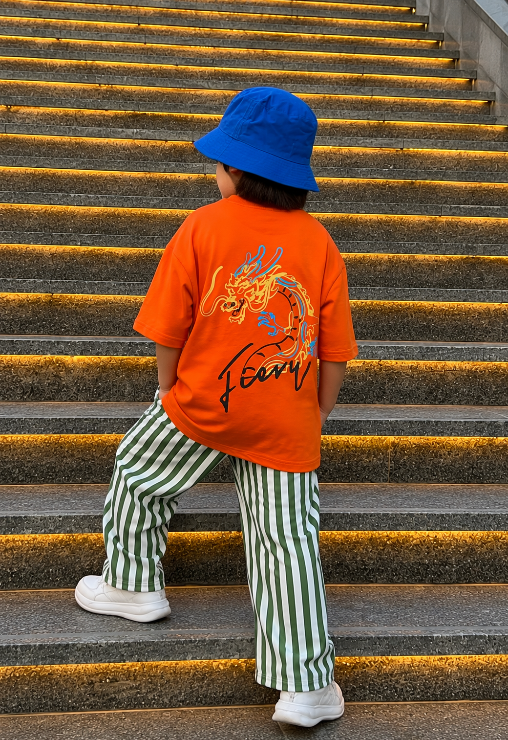 Orange Fire Dragon- Kids' T-shirt