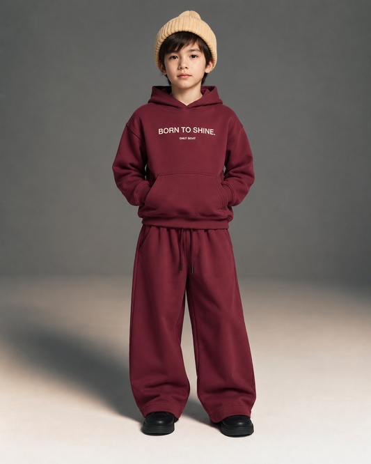 OG Maroon “Born To Shine” Hoodie Co-ord Set