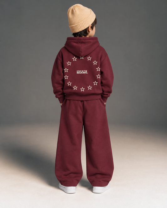 OG Maroon “Born To Shine” Hoodie Co-ord Set