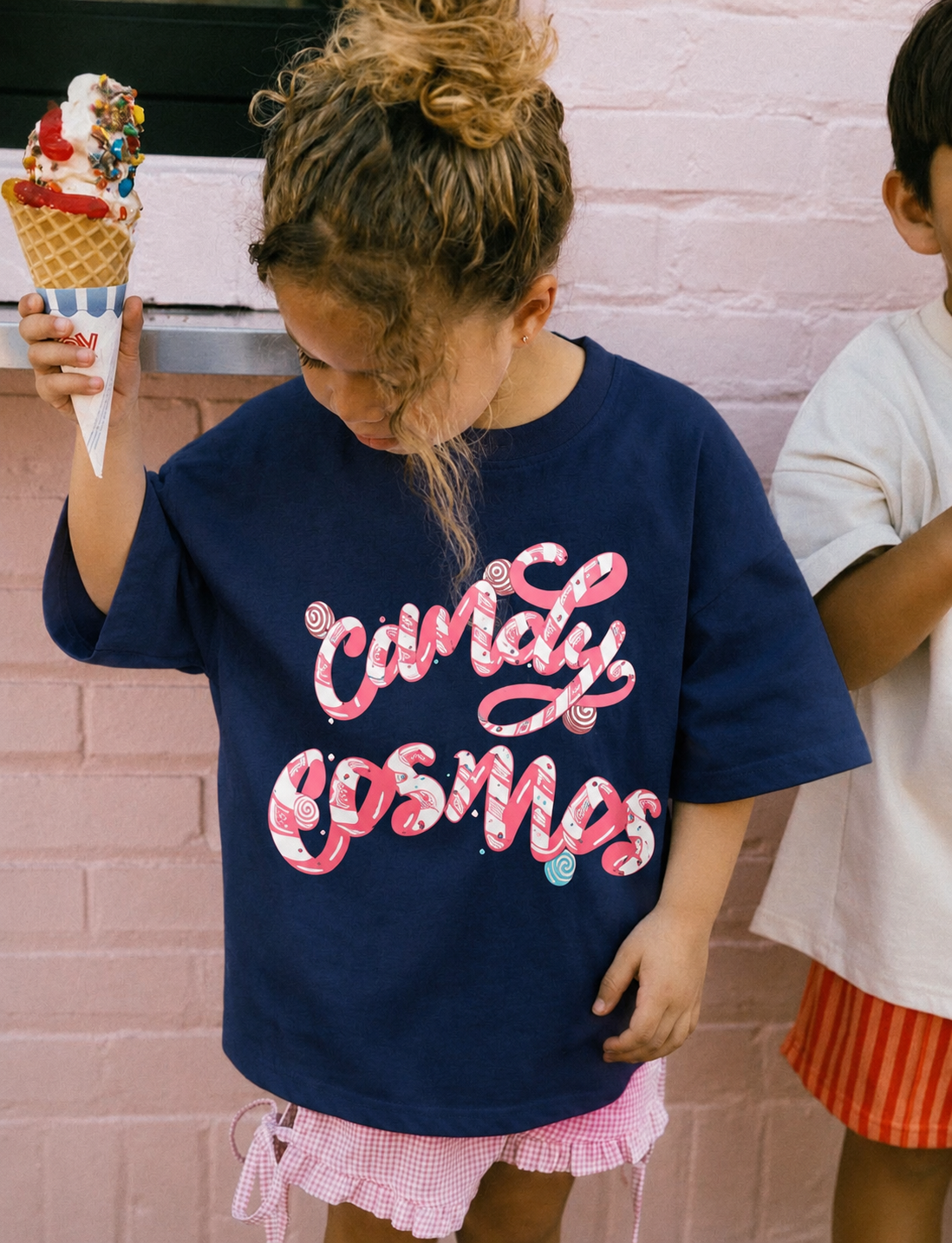 Navy Blue Candy Cosmos Kids’ T-Shirt