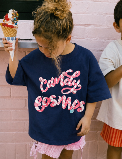 Navy Blue Candy Cosmos Kids’ T-Shirt