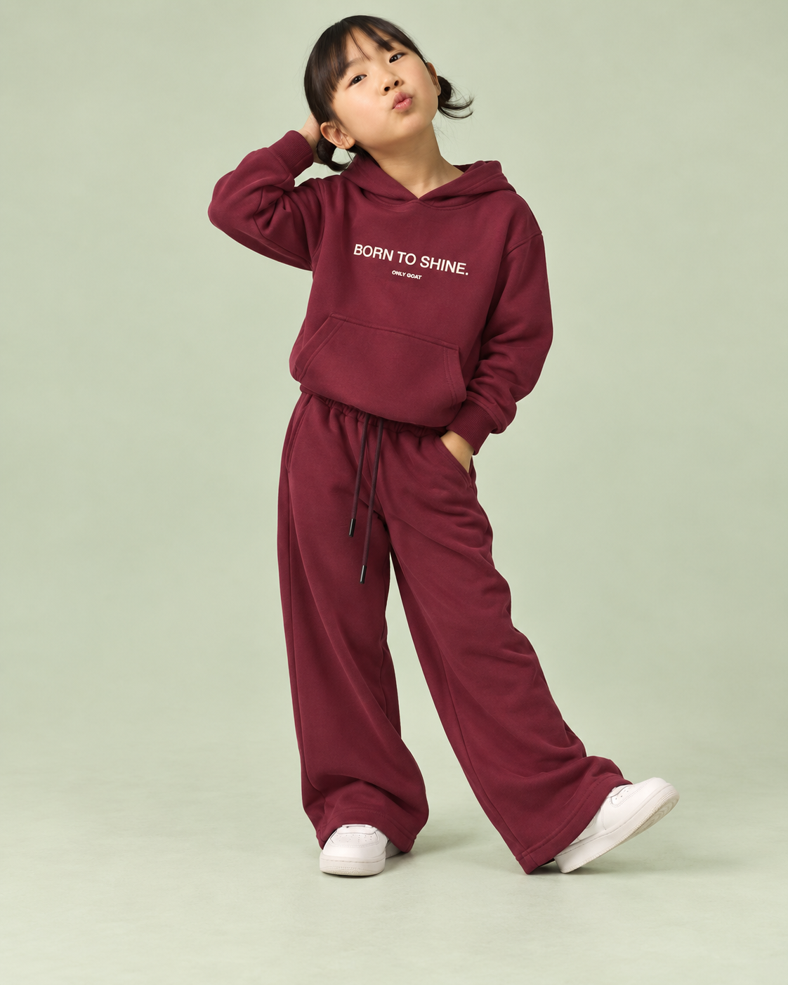 OG Maroon “Born To Shine” Hoodie Co-ord Set