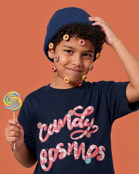 Navy Candy Cosmos Kids’ T-Shirt