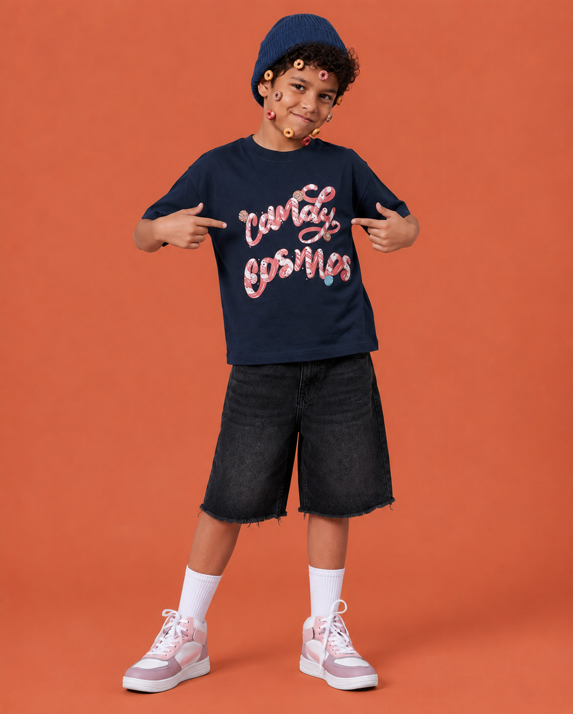 Navy Candy Cosmos Kids’ T-Shirt