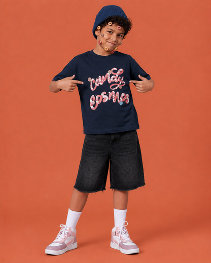 Navy Candy Cosmos Kids’ T-Shirt