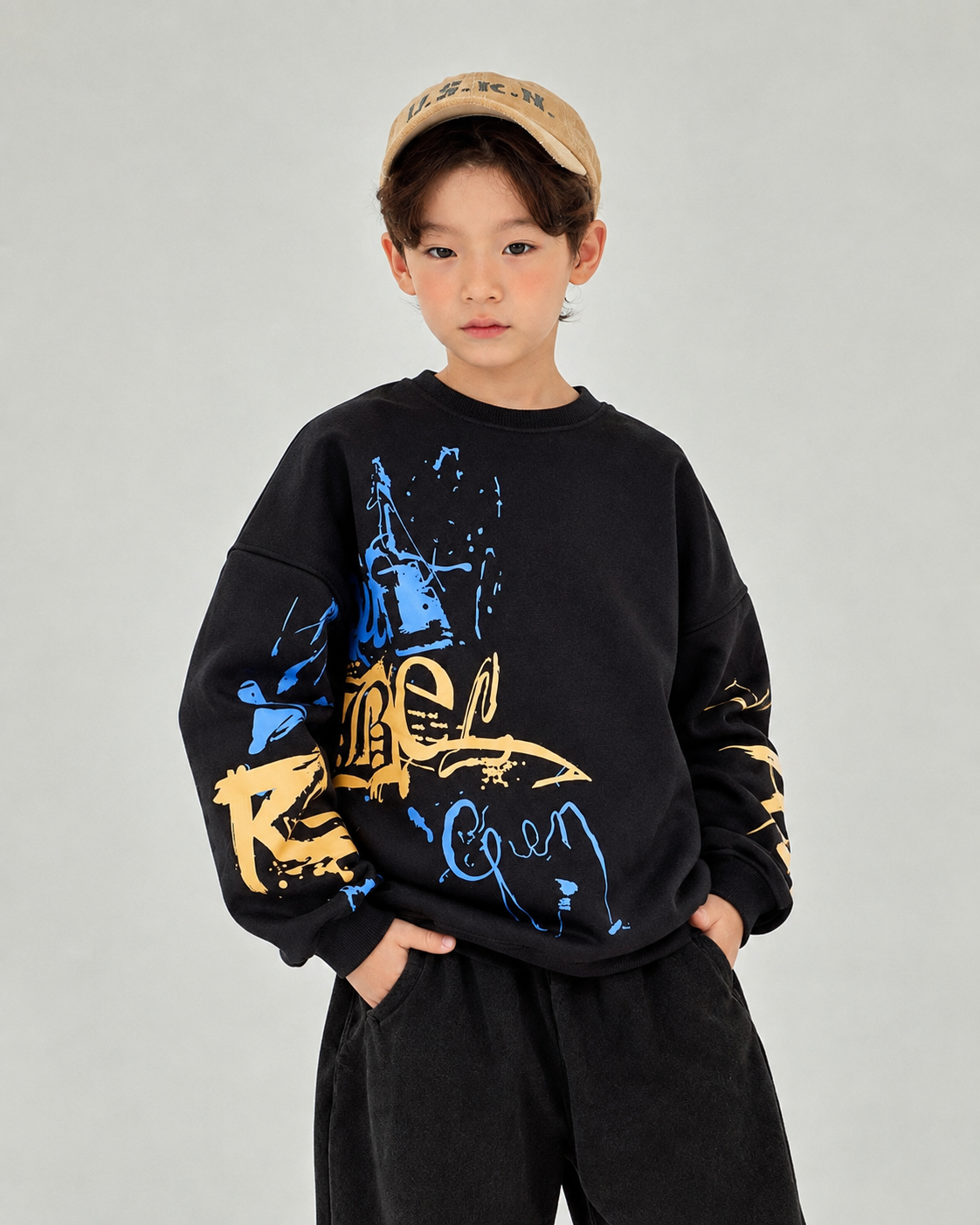 Black Graffiti Kids' Sweatshirt