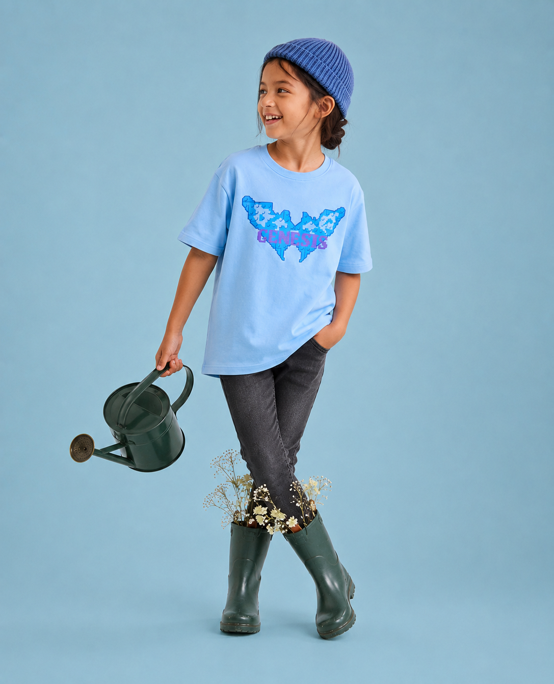 Genesis Butterfly – Sky Blue Kids’ T-Shirt