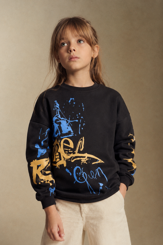Black Graffiti Kids' Sweatshirt