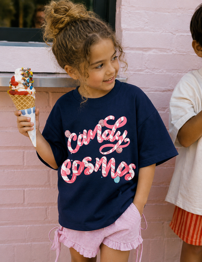 Navy Blue Candy Cosmos Kids’ T-Shirt