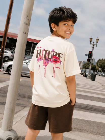 Beige(Cream) Flamingo- Kids' T-shirt