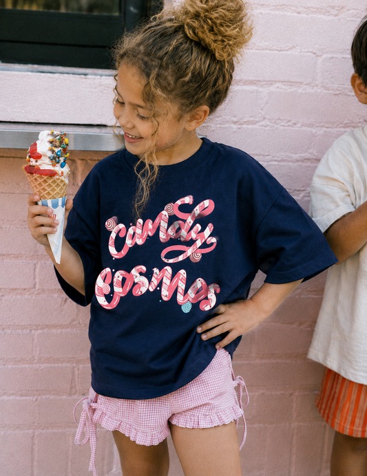 Navy Blue Candy Cosmos Kids’ T-Shirt