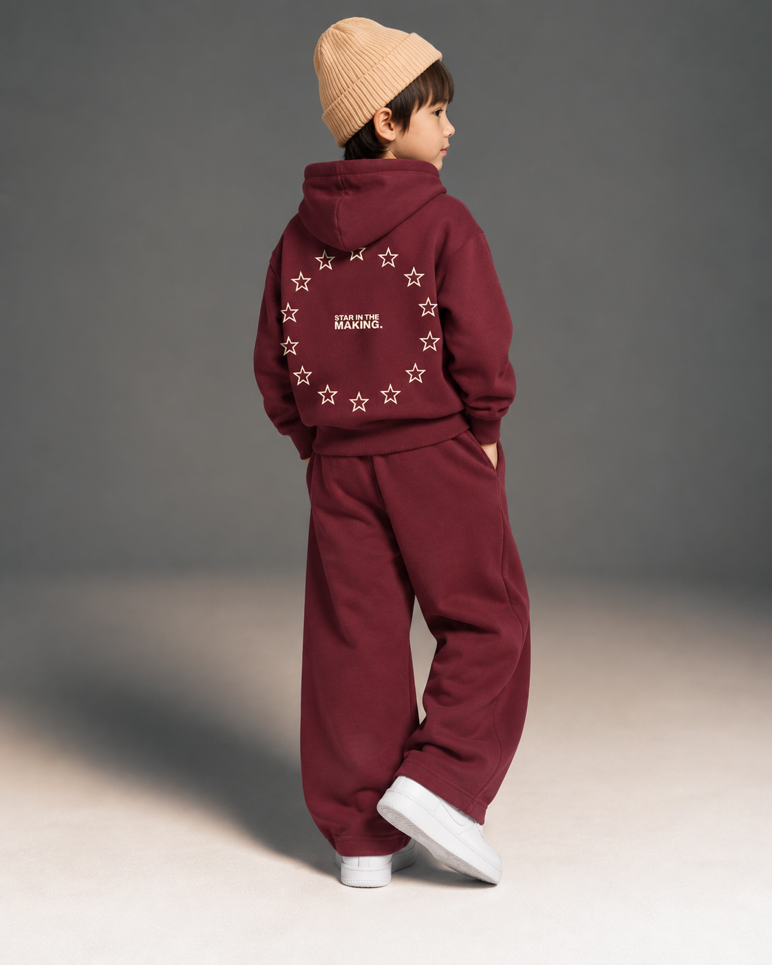 OG Maroon “Born To Shine” Hoodie Co-ord Set