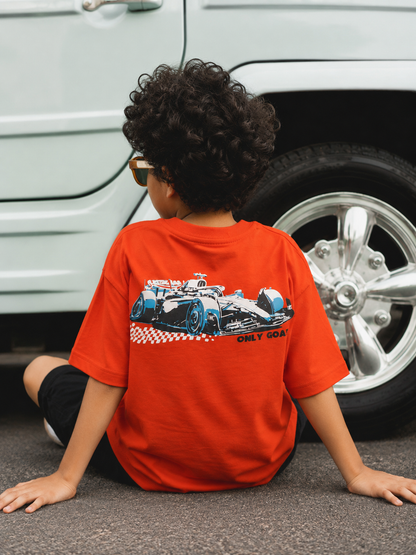 Orange Superfly –Car Print Kids' T-Shirt