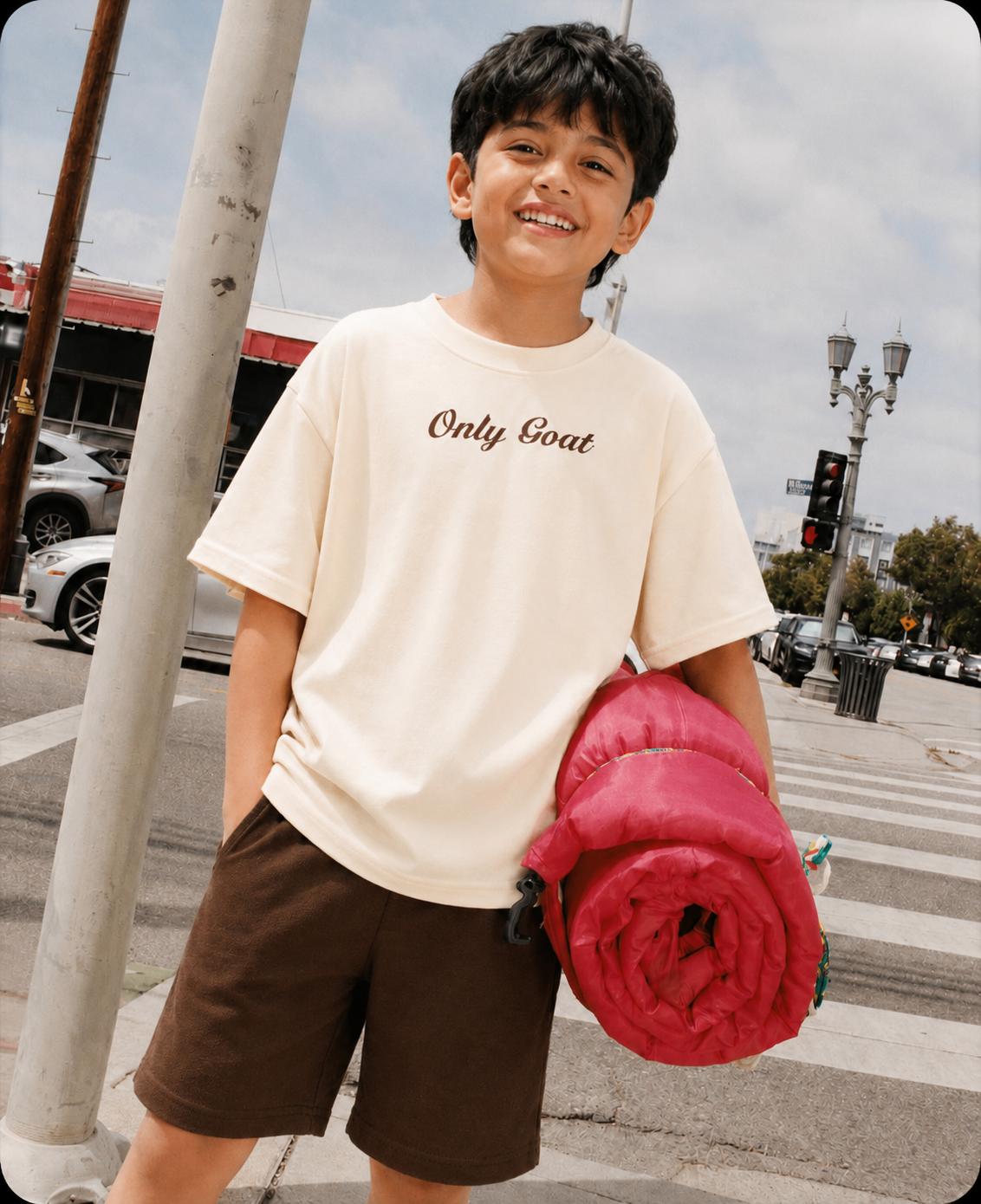 Beige(Cream) Flamingo- Kids' T-shirt