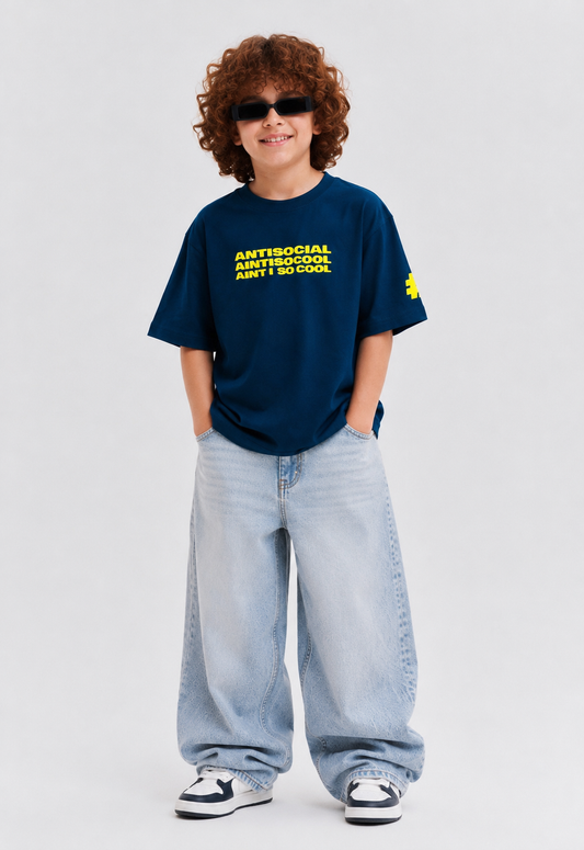 Teal Anti social T-shirt